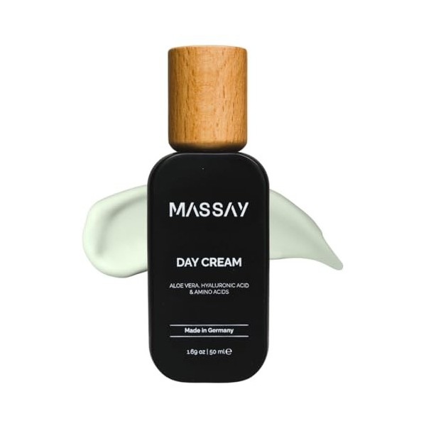 Crème visage pour homme et femme 50 ml – Crème hydratante à lacide hyaluronique, à laloe vera et aux acides aminés – Fabriq