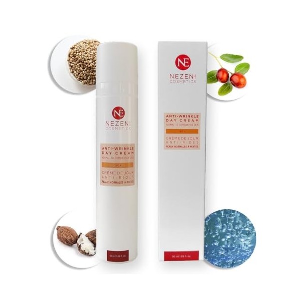 Crème visage anti-rides Nezeni pour femme/homme 17 ingrédients actifs | Combleur de rides profondes |Crème de Jour Raffermiss