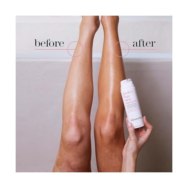 This Works Perfect Legs Skin Miracle, 150 ml – Sérum teinté enrichi en multivitamines pour un éclat naturel pour tous les ton...