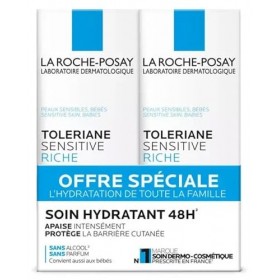 La Roche-Posay Tolériane Sensitive Riche Lot de 2 x 40 ml Crème Jour et Nuit
