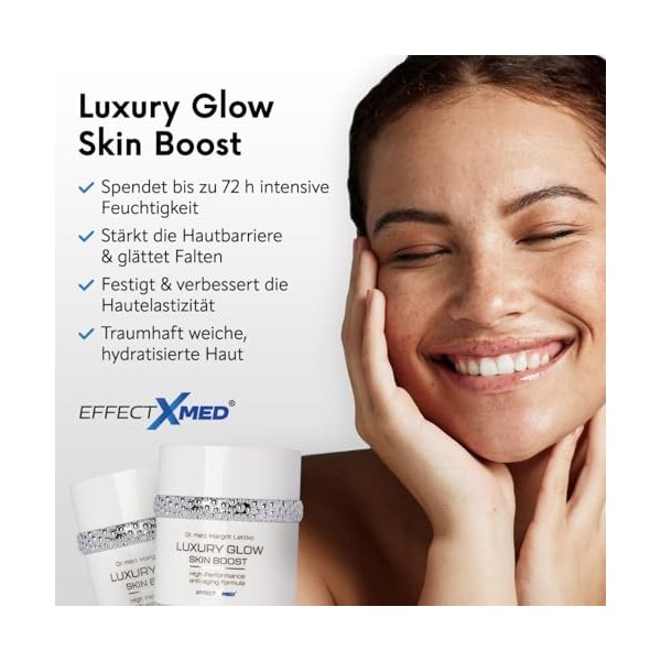 EFFECT X MED EFFECTXMED Luxury Glow Skin Boost 50 ML Crème Anti-âge pour Le Visage protège et renforce la crème Anti-Rides 