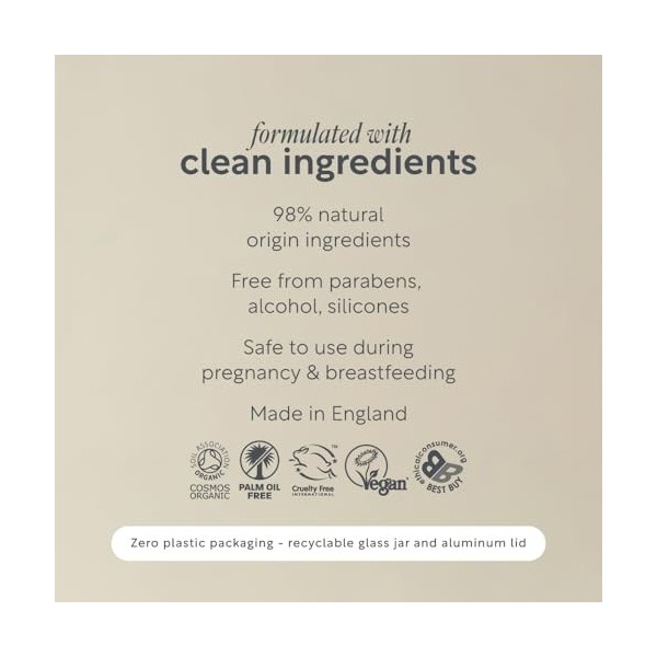 Lucy Bee Crème pour le visage bio stimulante déclat, crème hydratante certifiée biologique, approuvée dermatologiquement pou