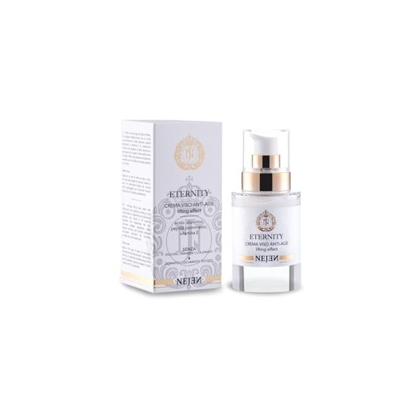 Nejen Eternity - Crème Visage Lifting Professionnel avec Acide Hyaluronique Triple, Peptides Biomimétiques et Dermotenseur - 