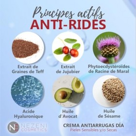Crème visage anti-rides Nezeni pour femme/homme 16 ingrédients actifs | Combleur de rides profondes | Crème de Jour Raffermis