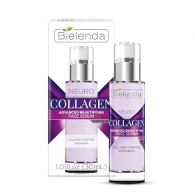 Bielenda Neuro Collagen Sérum Visage, Sérum aux Peptides de Collagène et Céramides – Anti-Âge, Anti-Rides, Jour/Nuit, 30 ml