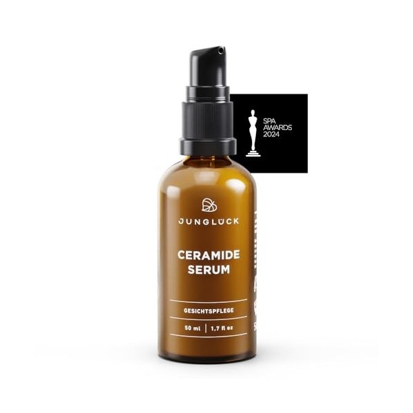 JUNGLÜCK Sérum en céramique végétalien - Sérum crémeux pour le visage - Nourrit la peau sèche et irritée et réduit les rougeu