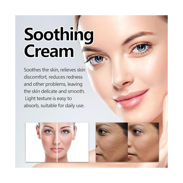 Crème apaisante naturelle, crème visage pour femme, hydratant réparateur peaux sèches et rougeurs, 118 ml Crème Jour et Nuit