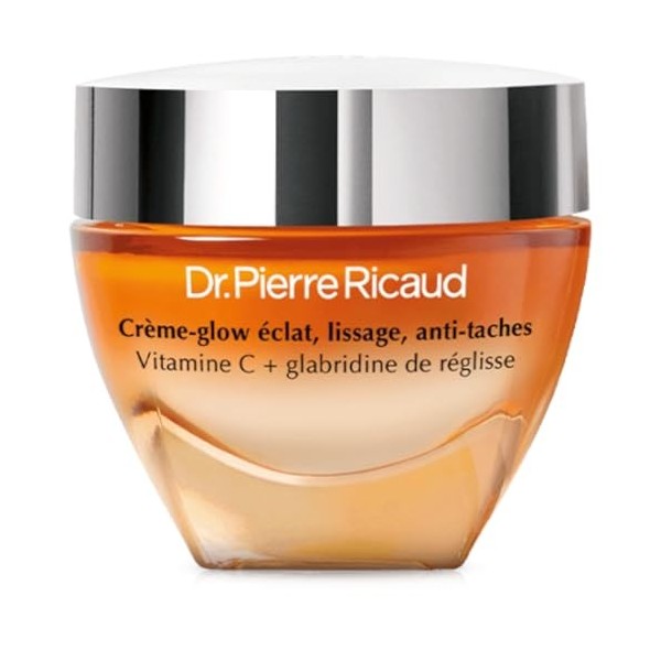 Dr Pierre Ricaud Crème-Glow Éclat Lissage Anti-Taches - Creme pour le Visage à la Vitamine C - Soin Éclat pour Femme, Anti Ta