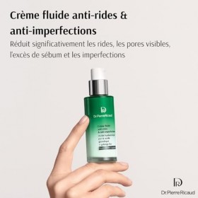 Dr Pierre Ricaud Crème Fluide Anti-Rides & Anti-Imperfections - Creme pour le Visage à lAcide Hyaluronique, Acide Glycolique