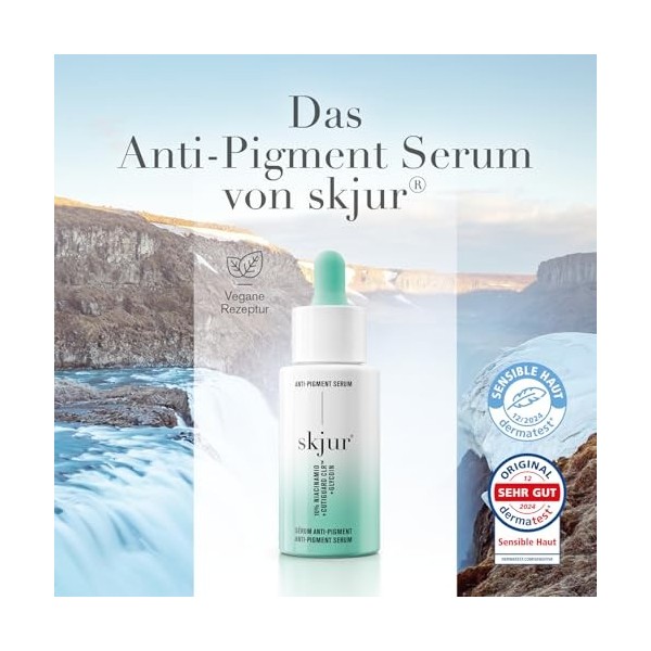 Skjur Anti-Pigment Serum für ein ebenmäßiges Hautbild bei sensibler Haut, 30 ml Gel
