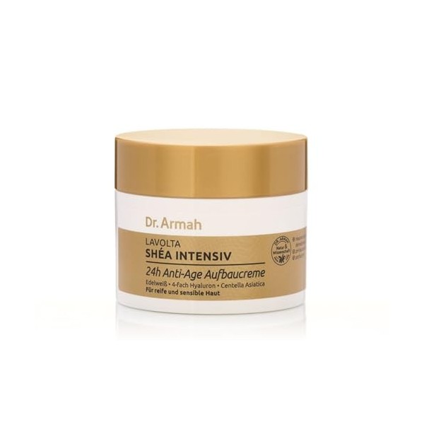 Dr. Armah - Lavolta Shéa Intensive - Crème anti-âge 24h - Soin riche et sans parfum avec beurre de karité, Centella Asiatica,
