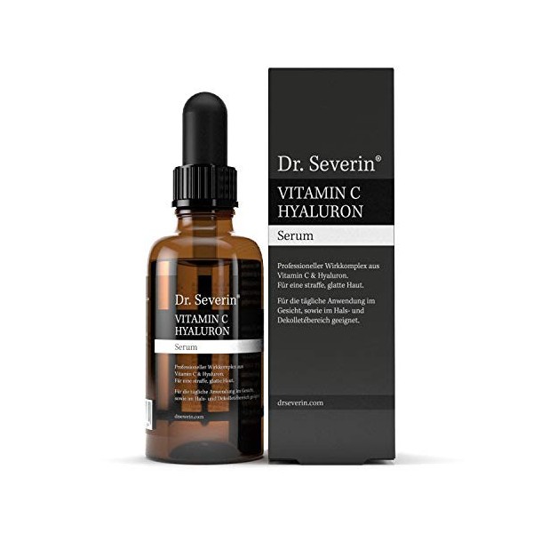 Dr. Severin Sérum de vitamine C + Acide hyaluronique - éliminer les rides + cicatrices dacné + imperfections + signes du vie