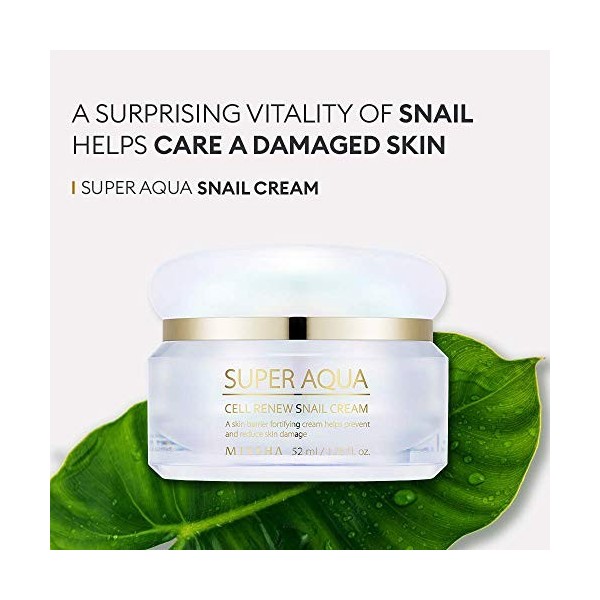 Missha super aqua cell renouveler la crème descargot / 47ml.