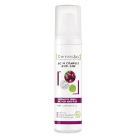 SOIN COMPLET ANTI-AGE TRIPLE ACTION RIDES CONTOUR ECLAT BIO 50 ml DERMACLAY Crème Jour et Nuit