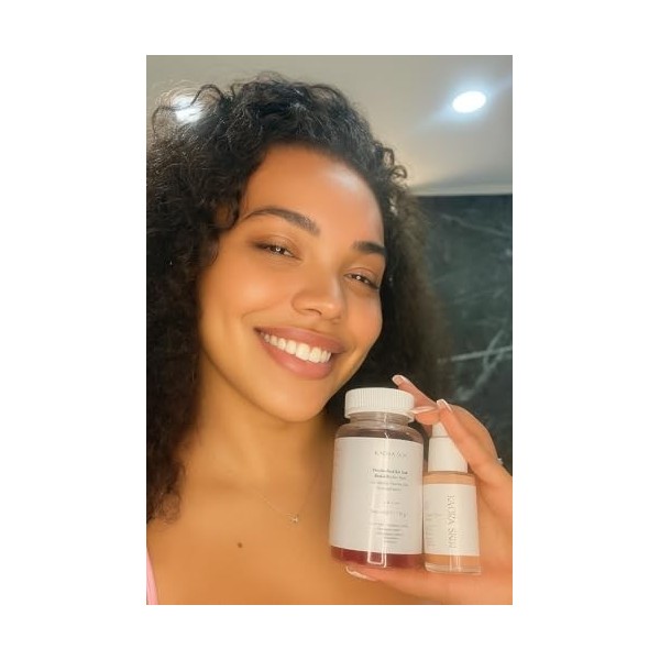 Gummies beauté + Sérum visage - Duo glow Kaöra skin I Acide hyaluronique,Collagène & Biotine I Botox 30ml + Gummies Peau, Che