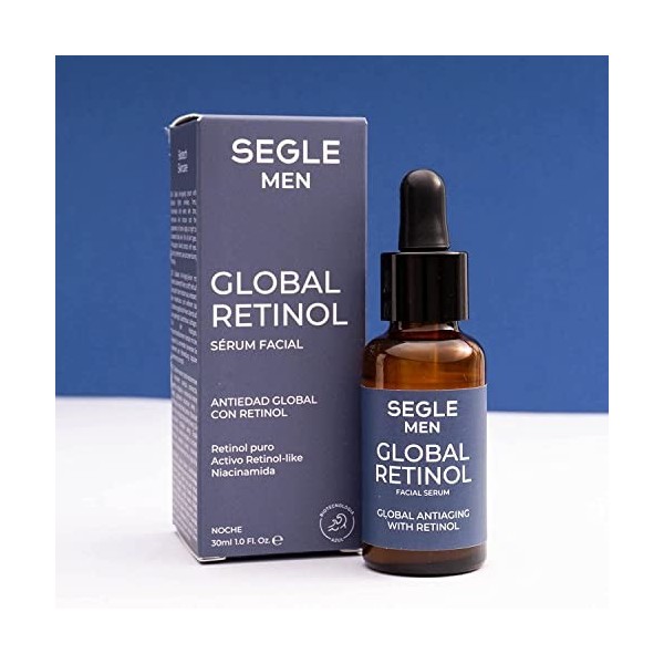 Segle Clinical | Sérum visage Global Retinol pour hommes | Anti-rides au rétinol pur et au rétinol marin | Lisse les rides et