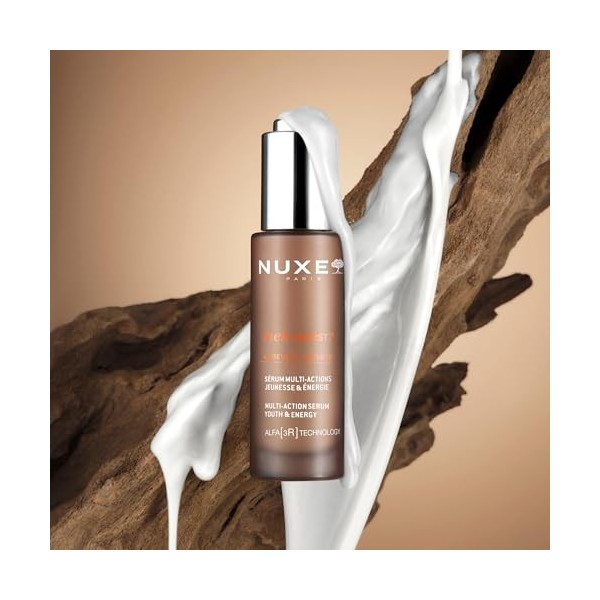 Nuxe Sérum multi-action Youth & Energy pour homme 30 ml, sérum anti-âge pour le visage avec technologie ALFA 3R, extrait oléo