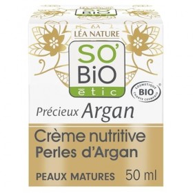 SOBIO ETIC – Soin Jour Nourrissant Anti-Âge, Texture Riche à l’Huile d’Argan Bio 50 mL Lunité