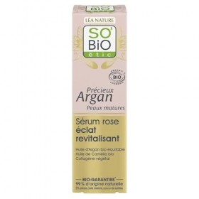 SOBIO - Serum Rose Eclat Argan pour Peaux Matures - 30ml - Booster de Jeunesse pour Hommes - LUnité