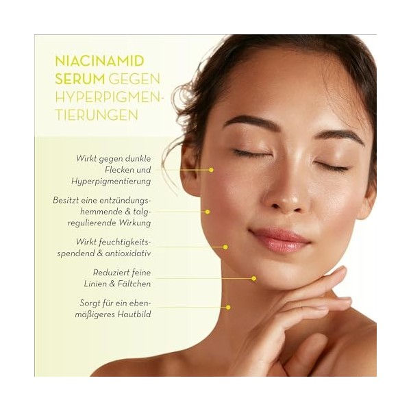 JEAN DARCEL PRESTIGE Sérum Niacinamide - Sérum éclaircissant contre lhyperpigmentation - Avec Fugogel Plus - Booster Concen