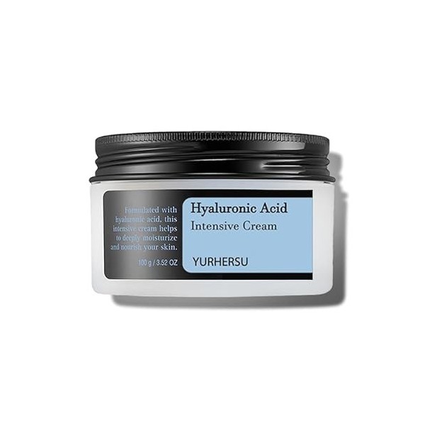 Crème visage à lacide hyaluronique - Soin hydratant avec vitamine C, E & B3 - Crème anti-âge apaisante pour peaux sèches et 