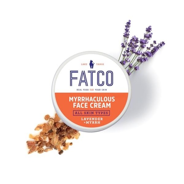 FATCO Myrrhaculous Crème visage anti-âge, sébum, entièrement naturelle, paléo, lavande et myrrhe, pot 300 ml