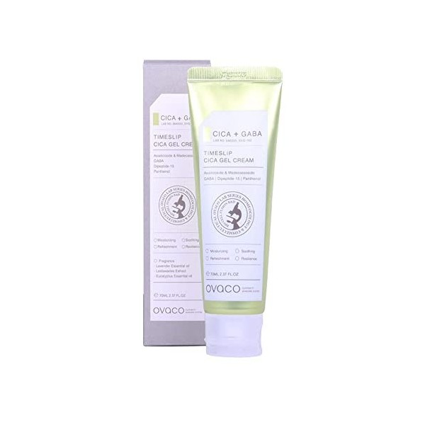 Ovaco - Gel-crème Timeslip Cica 70 ml | Centella & Peptides | Hydratant Apaisant Anti-Rougeurs | Soin Réparateur Barrière Cut