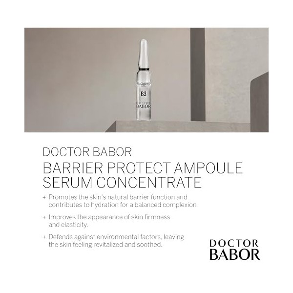 DOCTOR BABOR Barrier Protect Ampoules de sérum | Barrière de protection renforcée de la peau | Avec céramides et niacinamides