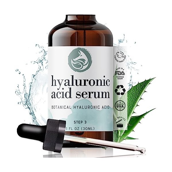 Sérum à lacide hyaluronique complet Foxbrim — sérum anti-âge hydratant pour le visage — hydrate la peau et estompe les ridul