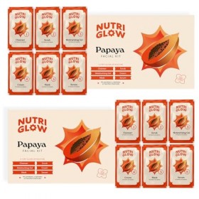 Nutriglow Naturals Advanced Pro Formula Papaya Facial Kit for Even Skin Tone, Excess Pigmentation & Helps Reduce Scars, 10Gm