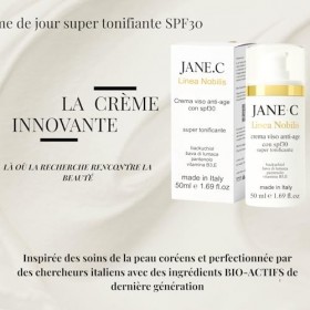 JANE·C Linea Nobilis Crème Visage Anti-Âge Super Tonifiante SPF30 | Soin K-Beauty, Bakuchiol, Bave d’Escargot, Vitamines B3 &