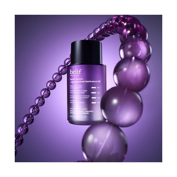 belif Youth Creator – Sérum anti-âge bomb AD | Formule 3D raffermissante, booste l’hydratation, réduit les pores dilatés | So...
