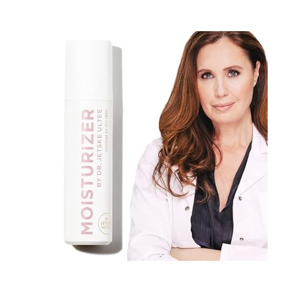 Hyaluron, vitamine C, vitamine E, niacinamide hydratant, crème anti-âge pour le visage, développée par le Dr Jetske Ultee, fa