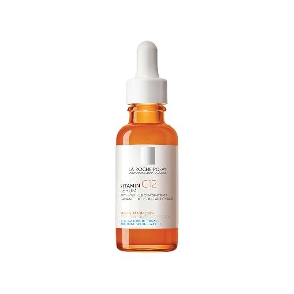 La Roche-Posay, Pure Vitamin C10, Sérum Concentré Anti-Rides, Lisse & Redonne de lÉclat, Enrichi en Vitamine C Pure, Acide S ...