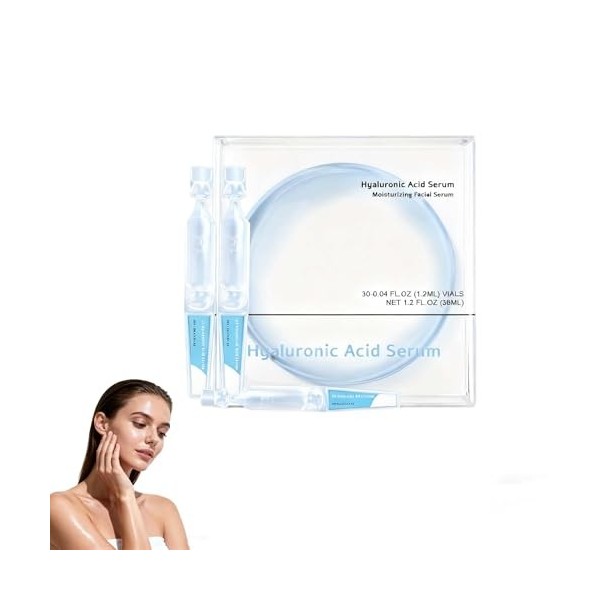 Sérum à 3% dacide hyaluronique pour le visage, hydratant à usage unique, améliore la douceur de la peau, soulage la sécheres ...