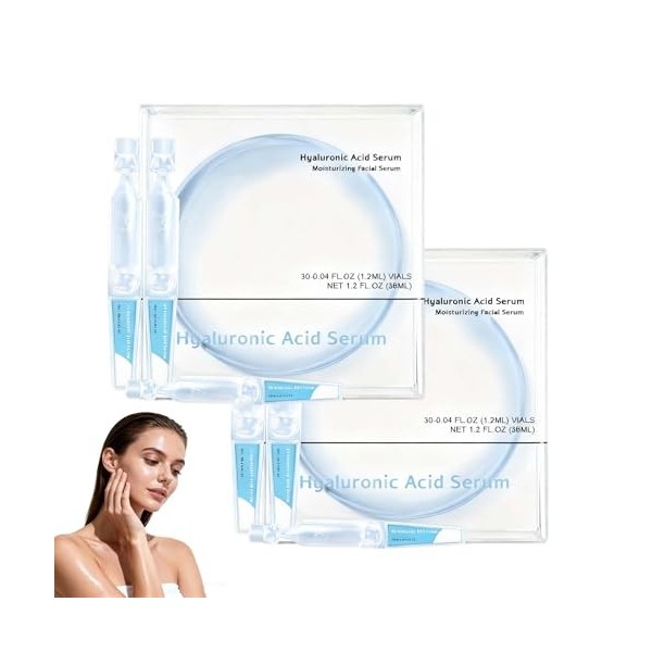 Sérum à 3% dacide hyaluronique pour le visage, hydratant à usage unique, améliore la douceur de la peau, soulage la sécheres ...