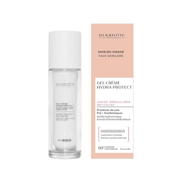 SILKBIOTIC Crème visage Gel-crème Hydra Protect – Rééquilibre, Apaise, Densifie – Acide Hyaluronique, Complexe Silkbiome - 50