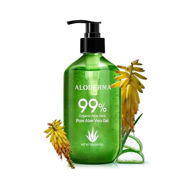 Aloderma Gel daloe vera pur fabriqué avec 99 % daloe vera certifié biologique par lUSDA en 12 heures de récolte 114 g, 11