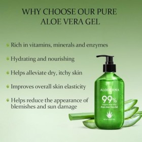Aloderma Gel daloe vera pur fabriqué avec 99 % daloe vera certifié biologique par lUSDA en 12 heures de récolte 114 g, 11