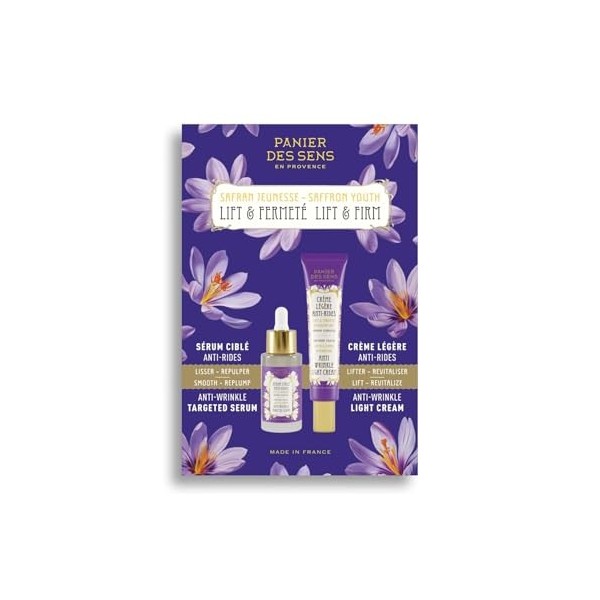 Coffret Soin de la Peau - Panier des Sens - Routine Anti-Age Lift & Fermeté - Crème légère & Sérum Anti Rides - Creme Hydrata