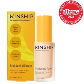 Kinship Brightwave Sérum à 10 % de vitamine C + peptide – Élimine les taches brunes, réduit les ridules et les frisures, visa