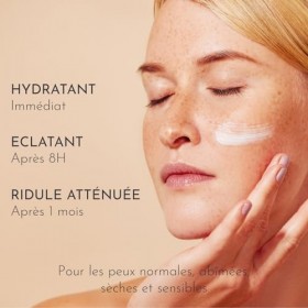 Crème Légère Visage de Jour,Soins Visage Hydratant Apaisant,Enrichie en Acide Hyaluronique et Miel dABEILLE Noir,Lisse et Il