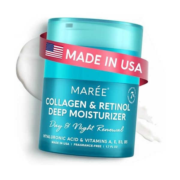 MAREE Hydratant au rétinol pour le visage, crème anti-âge pour le visage, crème hydratante pour le visage avec collagène