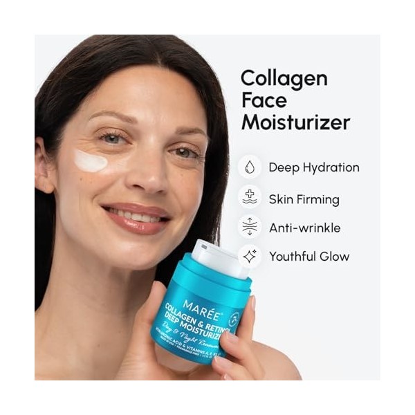 MAREE Hydratant au rétinol pour le visage, crème anti-âge pour le visage, crème hydratante pour le visage avec collagène