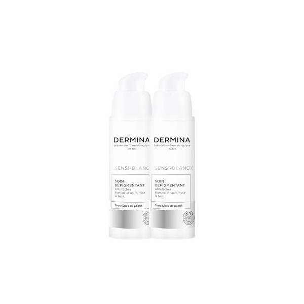 DERMINA Creme Visage - Sérum Booster - Anti-taches Éclaircissant - Soin Visage Éclat Peaux Sensibles - Vitamine C Stable - Ni