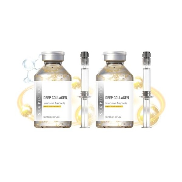 2PCS - Ampoule de levage intensif aux peptides de soie | Sérum visage hydratant, raffermissant, liftant, anti-âge, lisse les 