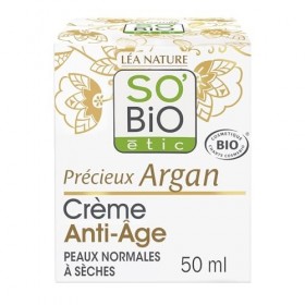 SOBIO ETIC – Crème Jour Anti-Âge Hydratante à l’Argan Bio, Texture Riche et Nourrissante 50 mL - Lot de 2 - vendu par Lot
