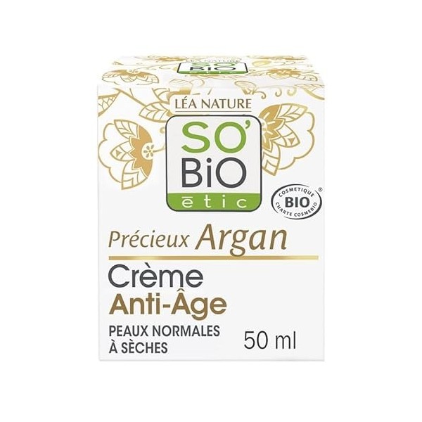 Découvrez la crème anti-âge SO BIO à largan bio 50ml pour une peau hydratée et éclatante au quotidien- Lot De 2