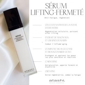 Atashi - Sérum Lifting et Raffermissant Très Efficace - Redéfinit le Visage et le Double Menton - Aux cellules souches dEdel