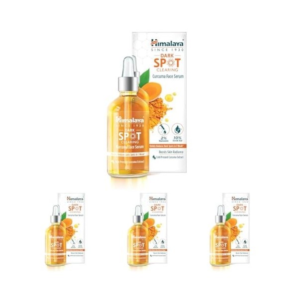 Himalaya Dark Spot Clearing Curcuma Sérum visage, réduit visiblement les taches brunes en 1 semaine, 30 ml Lot de 4 